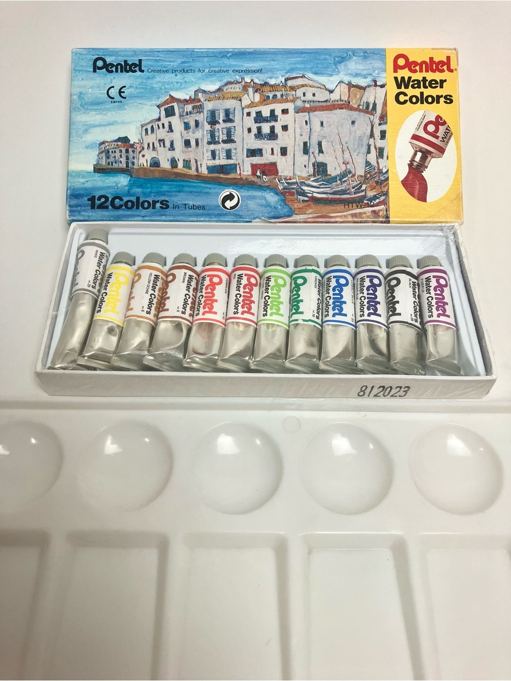 Vintage Pentel Water Colors Sealed Pack 12 Paint Tubes Art Supply New Old Stock